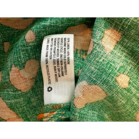 Tabitha Brown x Target Leopard Orange/Green print button down shirt size M - Picture 6 of 7